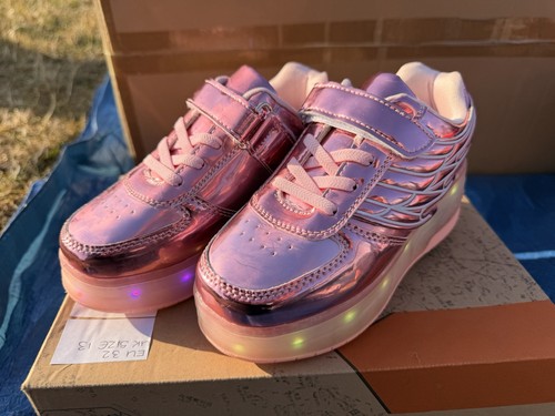 Girls pink led light roller - girls,