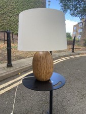Handmade Small Oak Side Plant Table Solid Wood, Telephone Lamp, Bedside Stand