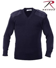 MILITARY NAVY BLUE V-NECK MENS
