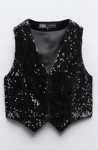 Zara black sequin solid - sequin,