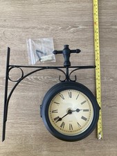 Garden Station Wall Clock Ornament Double-Sided, Indoor/Outdoor
