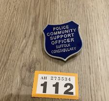 Obsolete police community support officer Suffolk Constabulary Badge