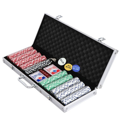500pcs poker chip set aluminum - 500pcs,