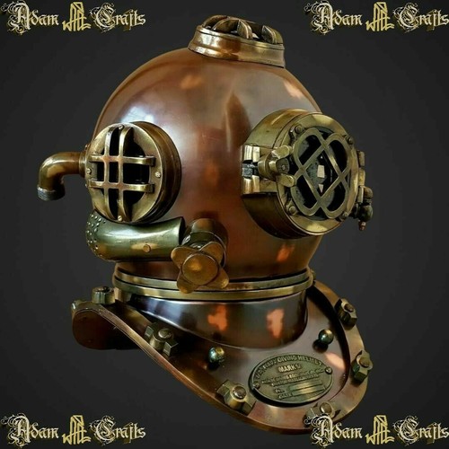 Antique diving helmet navy - diving,