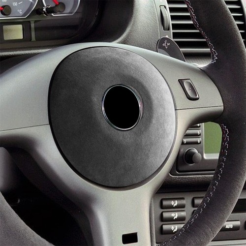 Black gray suede steering - suede,