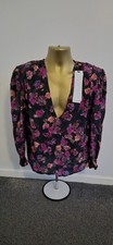 IRO 100% Silk Floral Patterned Blouse UK 6 FR 34  long sleeves new with tags 