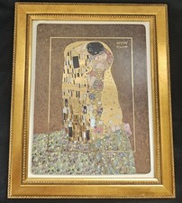 Artis Orbis Framed Porcelain Plaque Of Gustav Klimt's The Kiss By Goebel