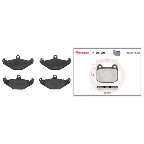 Brembo front rear pads fits - front, &