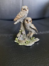 Leonardo Figurine Cast Metal Owls Very Detailed 7cm Tall