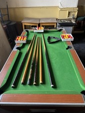 Pool Table with Cues, Balls and Triangle