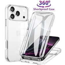 CLEAR FULL BODY 360 Case iPhone 17 Pro Max 16 15 14 13 12 11 XS XR Plus Air Case