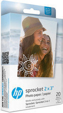 HP 1AH01A Sprocket 2X3" Premium Zink Sticky Back Photo Paper (20 Sheets) 