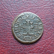Spain 1607 copper 4 maravedis