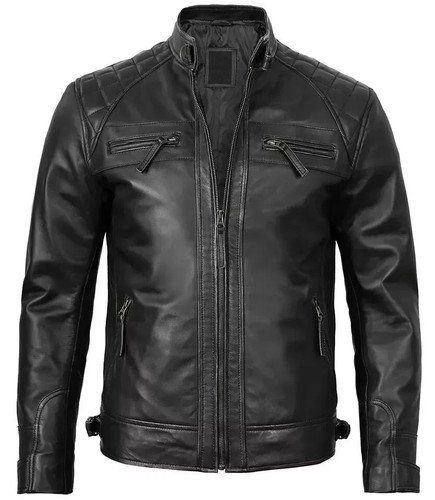 Mens black leather biker - mens,