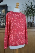 White Stuff Trendy Red Blouse Novelty Quirky Top Size 8 Knitting Yarn Pattern