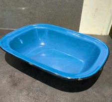 Vintage Blue Enamel Pie Dish