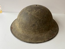 WW2 British helmet, 1941, unusual bronze fleece wool lining for cold weather.