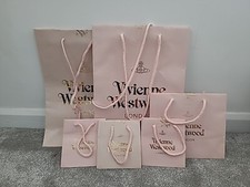 VIVIENNE WESTWOOD STORE PAPER GIFT BAGS PINK GOLD X 6