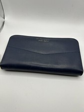 Burberry Blue Leather Zip Around Purse Wallet Rectangle