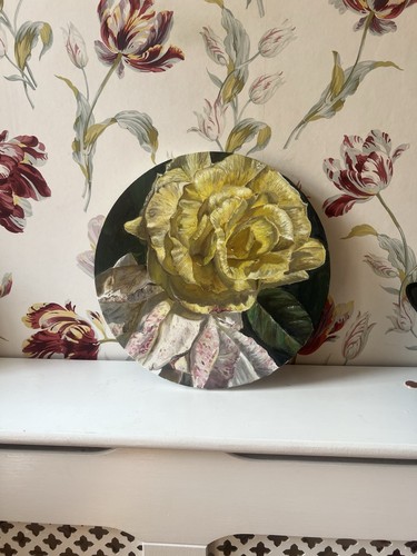 Original rose oil painting - rose,