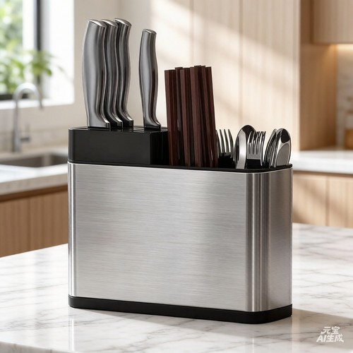 Stainless steel knife block - stainless,