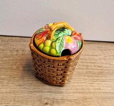 Japanese Marutomoware Fruit Basket Jam Pot or Relish Pot 1920's Small
