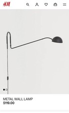H&M Metal Wall Lamp Discontinued RRP $119 BRAND NEW