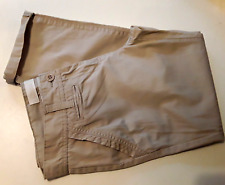 LADIES SIZE 12 STONE COLOUR FLAT FRONT CROPPED CHINO TROUSERS by CHiNO