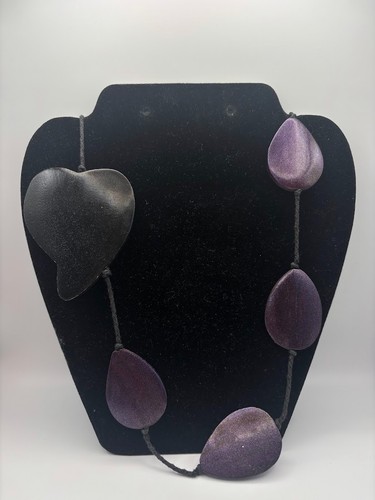 Chunky purple wooden teardrop - chunky,