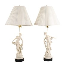 Pair of French Spelter Muse