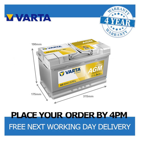 Varta agm car battery 12v - agm,