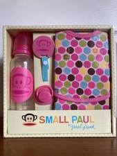 Small Paul, 5pc Baby Gift Set. Paul Frank. Bib, Burp Cloth, Bottle, Dummy & Clip