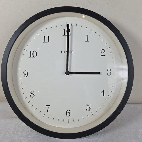 Jones wall mounted clock - mounted, black