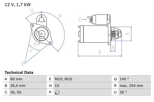 Starter bosch 0986021320 - starter,