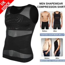 Men Slimming Body Shaper Abdomen Gynomastica Compression Tight Vest Shirt Girdle