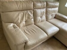 Italian Leather Cream Sofa