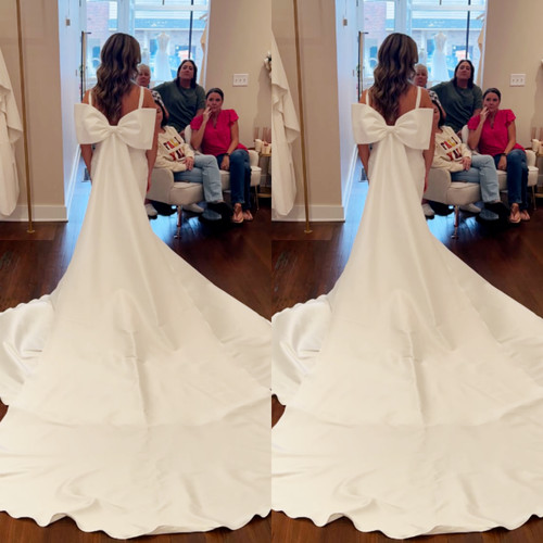 Satin wedding dress removable - satin,