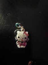 Sanrio Swarovski Hello Kitty Necklace Panda Crystal Silver Japan Rare