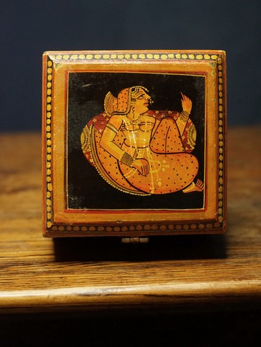 Vintage hand painted wooden - painted,