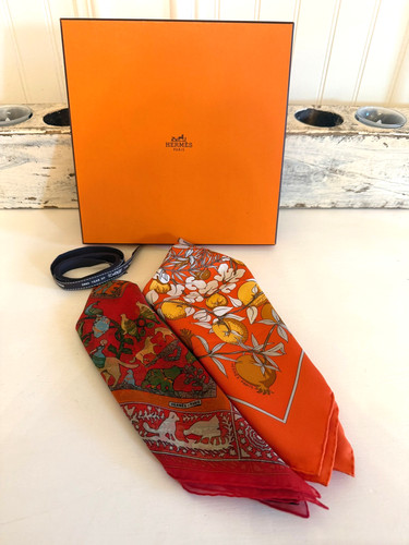 Hermes pocket square scarf red - pocket,