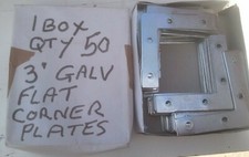 STEEL REPAIRING BRACKETS - 3" Flat Corner Plates, Zinc Plated, Quantity 50