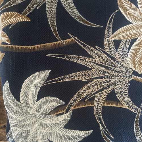 Woven palm tree curtains - tree, pair