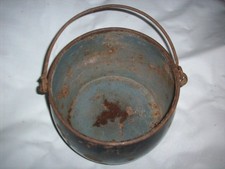old enamel cast iron cauldron