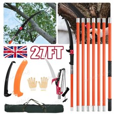 Manual Pole Saw Extendable Tree Pruner 7.3-27 ft Fiberglass Pole Scissors