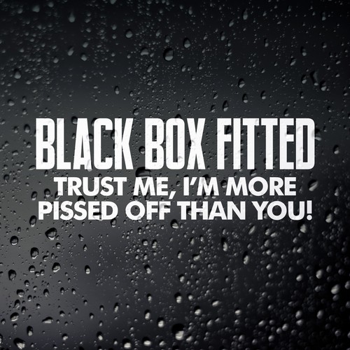 Black box fitted sticker - black,