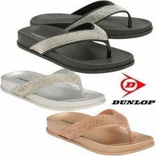 Ladies Low Wedge Heel Comfort Walking Flip Flops Fitness Cushioned Sandals Shoes