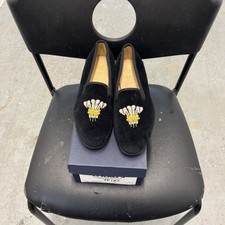 Tricker’s Feather Prince Of Wales Mens Velvet Slip On Shoes Size 6