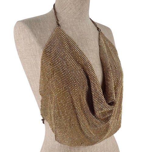 Gold metal mesh chainmail - metal,