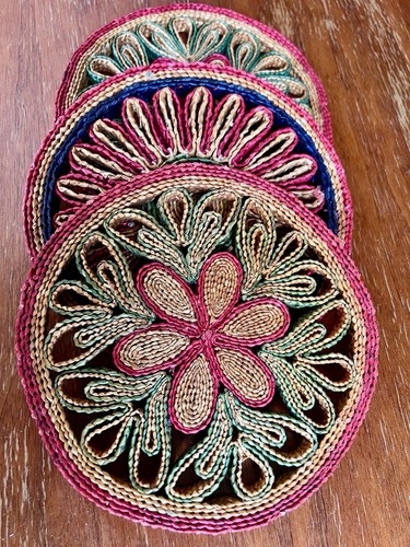 Rattan wicker trivet set - wicker, pc