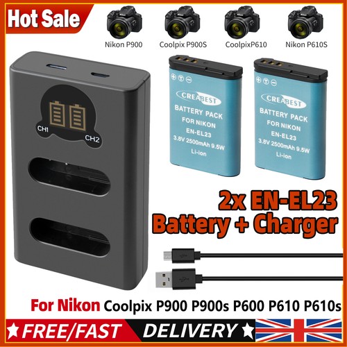 2pcs el23 battery for - for, nikon